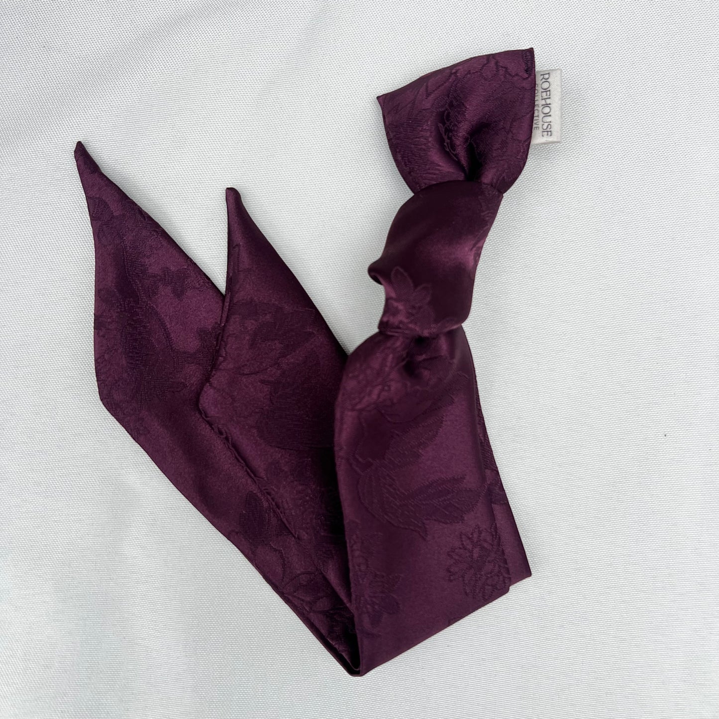 Plum Jacquard Slim Scarf